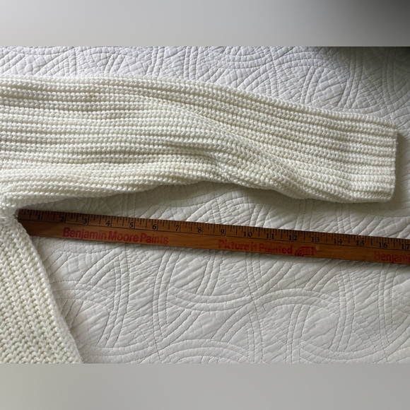 Western Boho bohemian 70s White Fringe Cardigan Sweater Chicos Size 16 (3) - Picture 11 of 11